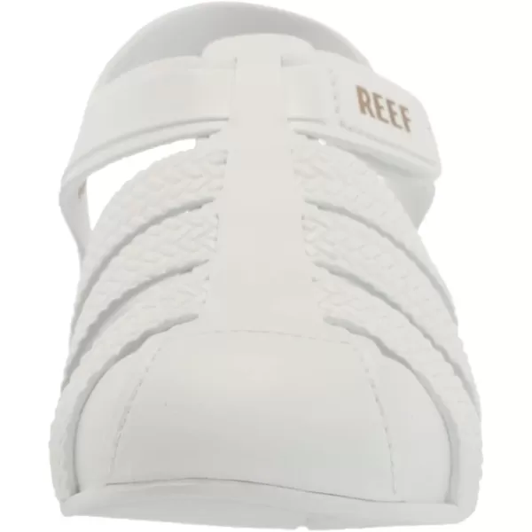 imageREEF Kids Water Beachy UnisexChild Fisherman Sandal Water Friendly Adjustable Velcro Strap Closed ToeWhite