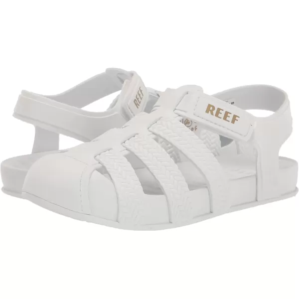 imageREEF Kids Water Beachy UnisexChild Fisherman Sandal Water Friendly Adjustable Velcro Strap Closed ToeWhite