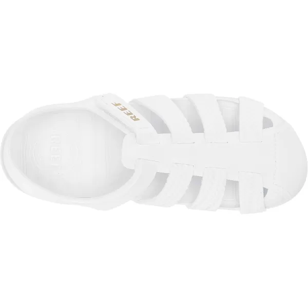 imageREEF Kids Water Beachy UnisexChild Fisherman Sandal Water Friendly Adjustable Velcro Strap Closed ToeWhite
