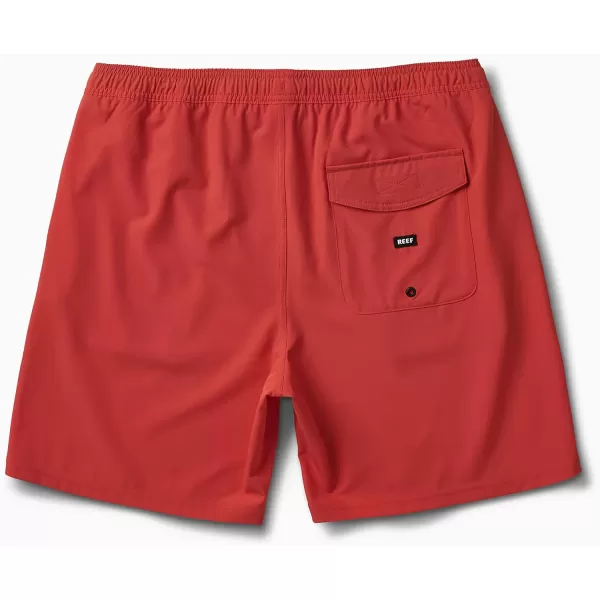 imageREEF Mens 17quot Elastic Waist ShortJacksonHibiscus