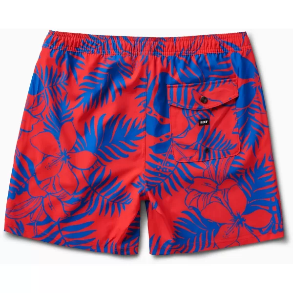 imageREEF Mens 17quot Elastic Waist ShortWaltonHibiscus