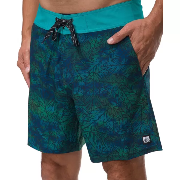 imageREEF Mens 17quot Outseam BoardshortTile Blue Worley