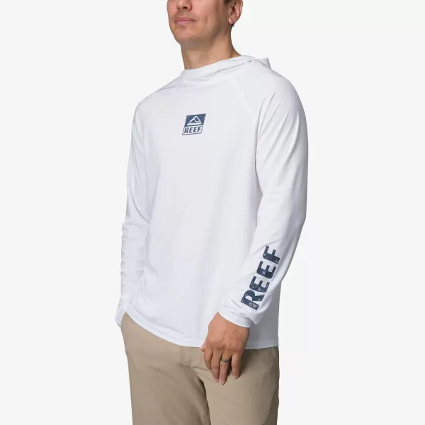 imageREEF Mens Hooded Rashguard Surf ShirtBright White Wellietoo Scuba