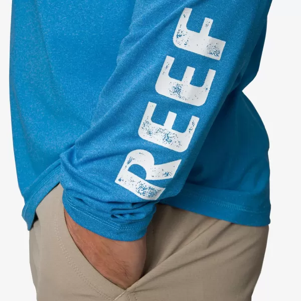 imageREEF Mens Hooded Rashguard Surf ShirtBrilliant Blue Wellietoo Scuba
