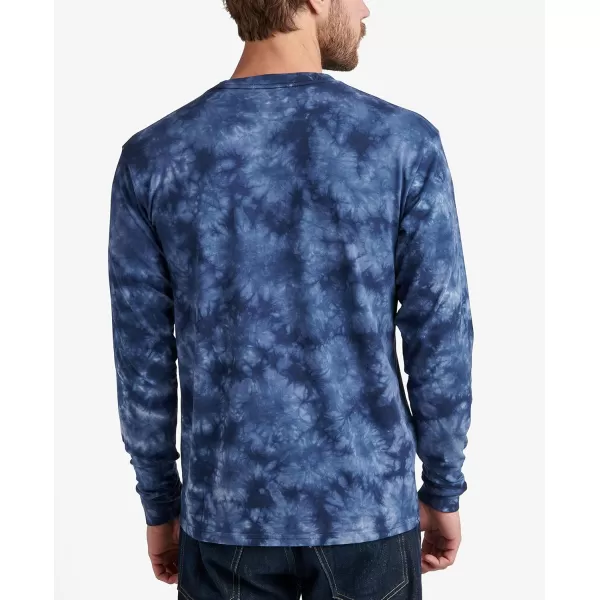 imageREEF Mens Long Sleeve Graphic TeeIntel Tie DyenavyDusty Blue
