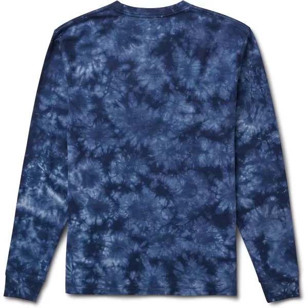 imageREEF Mens Long Sleeve Graphic TeeIntel Tie DyenavyDusty Blue