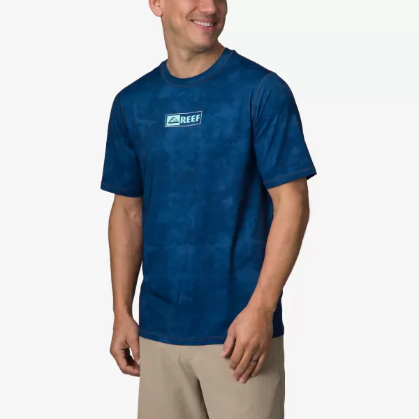 imageREEF Mens Short Sleeve RashguardInsigna Blue Water Print Ellsworth