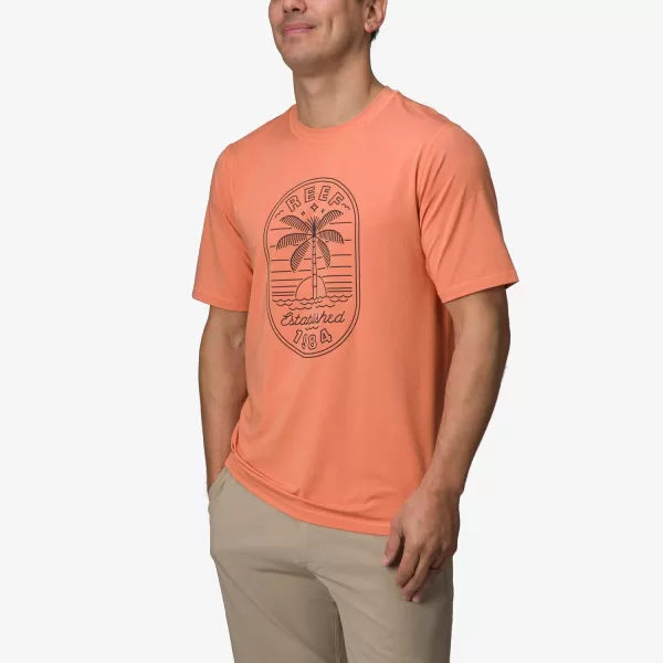 imageREEF Mens Short Sleeve RashguardTangerine Paradise
