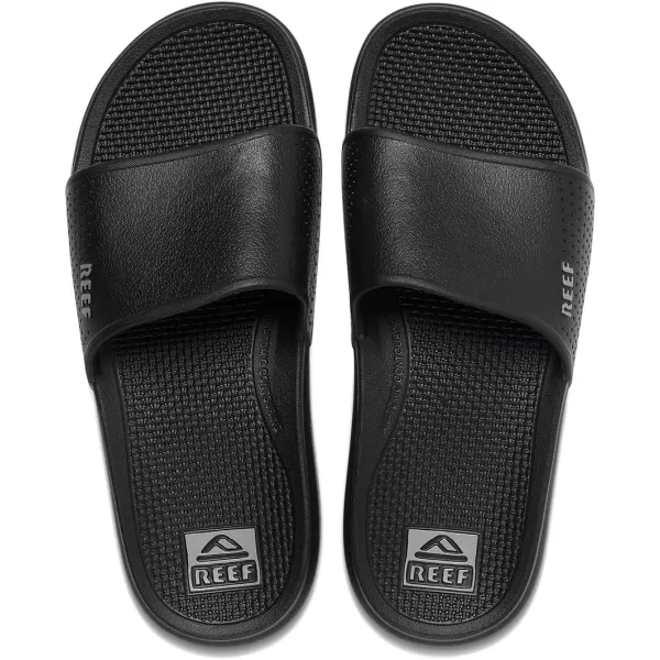 imageREEF Oasis Slide Waterproof Sandal Lightweight and Flexible Beach Slide SandalBlack