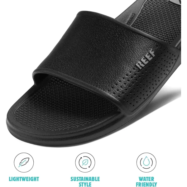 imageREEF Oasis Slide Waterproof Sandal Lightweight and Flexible Beach Slide SandalBlack