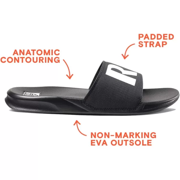 imageREEF One Slide Mens Sandal Lightweight ampamp Water FriendlyBlack White Xdf
