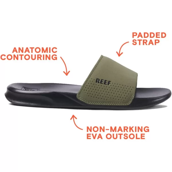 imageREEF One Slide Mens Sandal Lightweight ampamp Water FriendlyBlackOlive