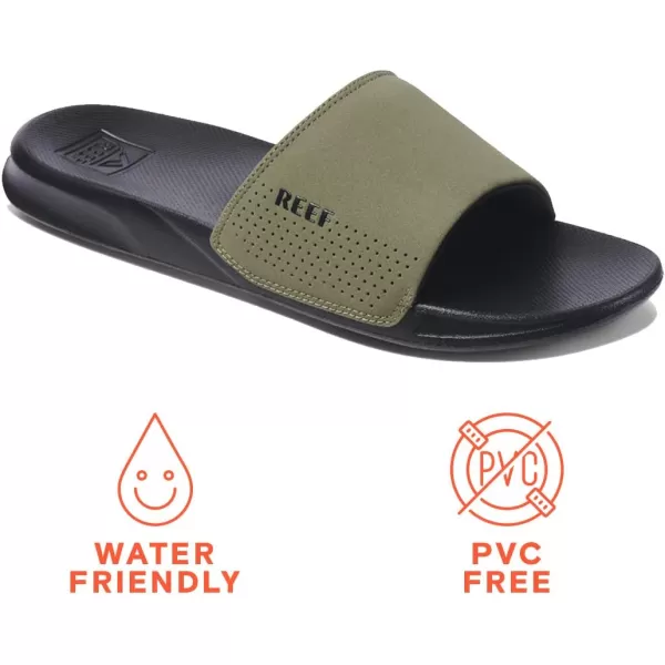 imageREEF One Slide Mens Sandal Lightweight ampamp Water FriendlyBlackOlive