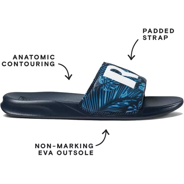 imageREEF One Slide Mens Sandal Lightweight ampamp Water FriendlyNavy Palm