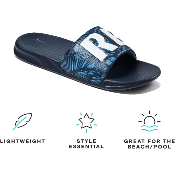 imageREEF One Slide Mens Sandal Lightweight ampamp Water FriendlyNavy Palm