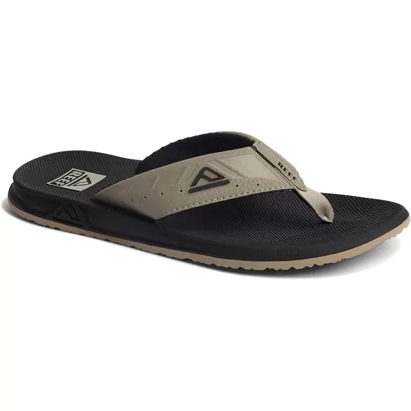 imageREEF Phantoms Mens Beach Flip Flop Water Friendly Soft and Supportive Molded FootbedBlackTan