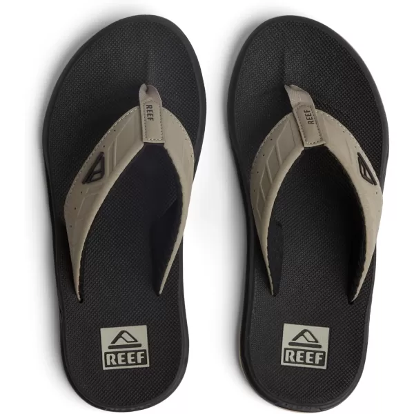 imageREEF Phantoms Mens Beach Flip Flop Water Friendly Soft and Supportive Molded FootbedBlackTan