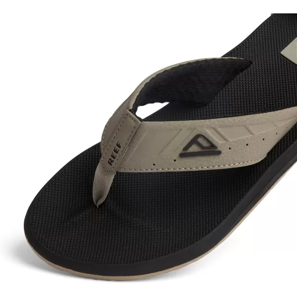 imageREEF Phantoms Mens Beach Flip Flop Water Friendly Soft and Supportive Molded FootbedBlackTan