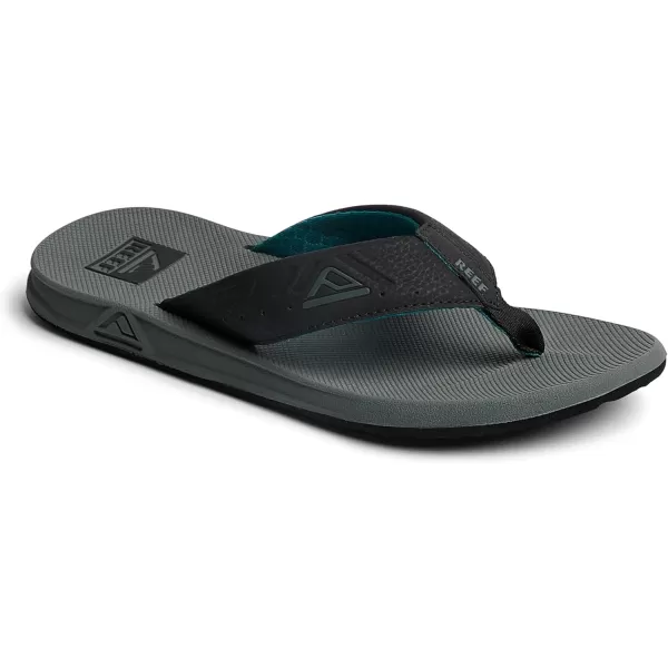 imageREEF Phantoms Mens Beach Flip Flop Water Friendly Soft and Supportive Molded FootbedGreyBlackGreen
