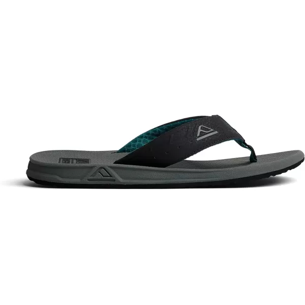 imageREEF Phantoms Mens Beach Flip Flop Water Friendly Soft and Supportive Molded FootbedGreyBlackGreen