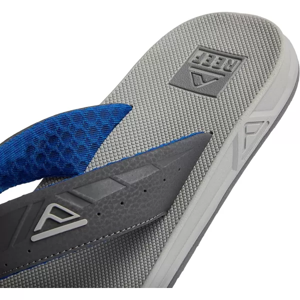imageREEF Phantoms Mens Beach Flip Flop Water Friendly Soft and Supportive Molded FootbedGreyLight GreyBlue