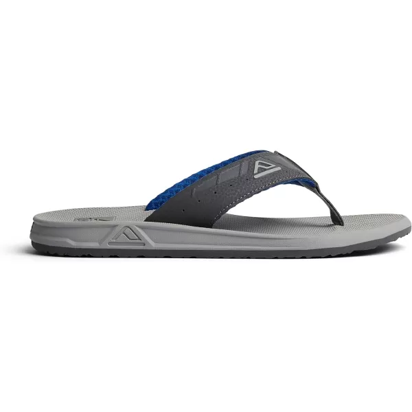 imageREEF Phantoms Mens Beach Flip Flop Water Friendly Soft and Supportive Molded FootbedGreyLight GreyBlue