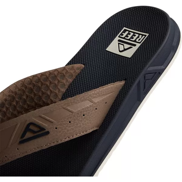 imageREEF Phantoms Mens Beach Flip Flop Water Friendly Soft and Supportive Molded FootbedKhaki Navy