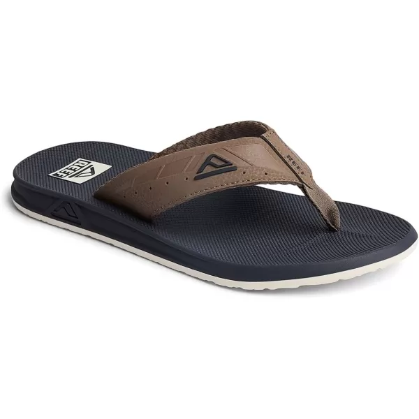 imageREEF Phantoms Mens Beach Flip Flop Water Friendly Soft and Supportive Molded FootbedKhaki Navy