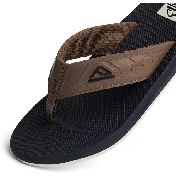 imageREEF Phantoms Mens Beach Flip Flop Water Friendly Soft and Supportive Molded FootbedKhaki Navy