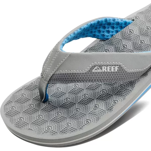 imageREEF Ripper Mens Beach Flip Flop Soft Cushion Footbed Water Friendly Quick DryLight GreyLight Blue