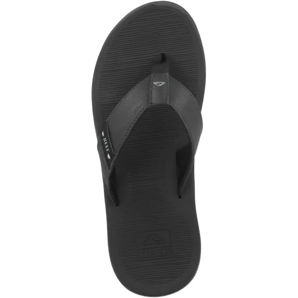 imageREEF Santa Ana Mens Flip Flop Arch Support Water Friendly Non Marking OutsoleAll Black