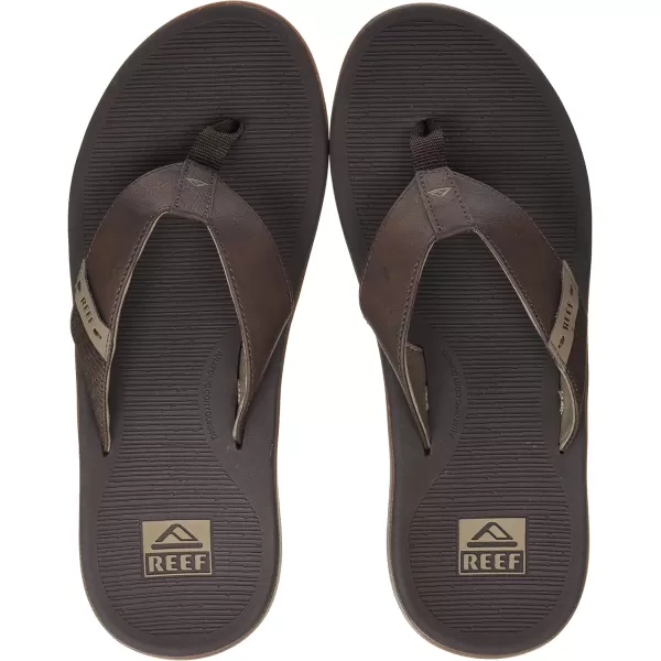 imageREEF Santa Ana Mens Flip Flop Arch Support Water Friendly Non Marking OutsoleBrown