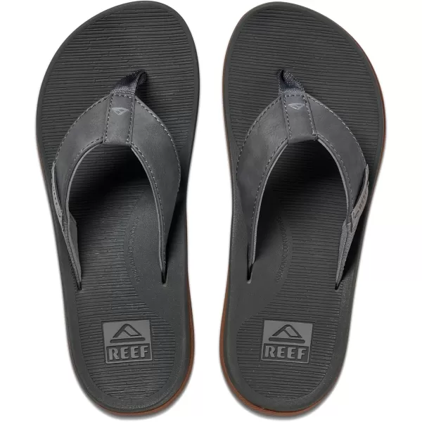 imageREEF Santa Ana Mens Flip Flop Arch Support Water Friendly Non Marking OutsoleGrey