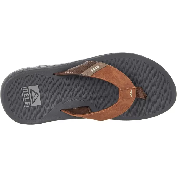 imageREEF Santa Ana Mens Flip Flop Arch Support Water Friendly Non Marking OutsoleGreyTan