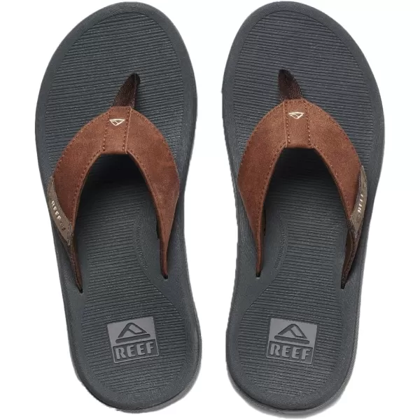 imageREEF Santa Ana Mens Flip Flop Arch Support Water Friendly Non Marking OutsoleGreyTan