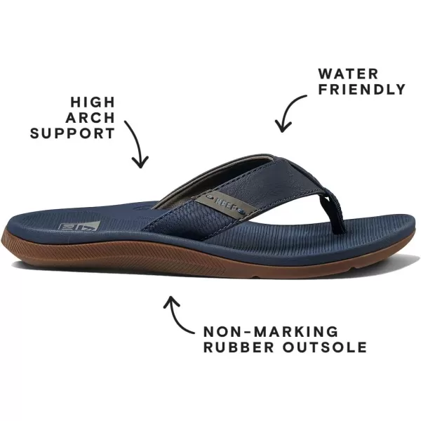 imageREEF Santa Ana Mens Flip Flop Arch Support Water Friendly Non Marking OutsoleNavy