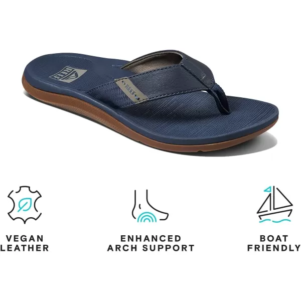 imageREEF Santa Ana Mens Flip Flop Arch Support Water Friendly Non Marking OutsoleNavy