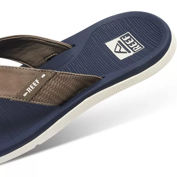 imageREEF Santa Ana Mens Flip Flop Arch Support Water Friendly Non Marking OutsoleNavyKhaki