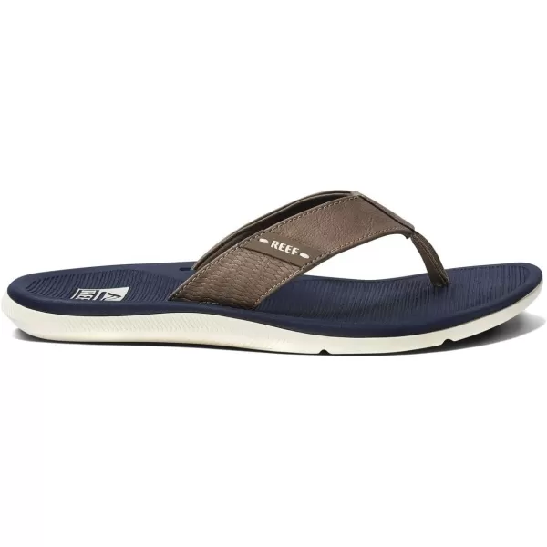 imageREEF Santa Ana Mens Flip Flop Arch Support Water Friendly Non Marking OutsoleNavyKhaki