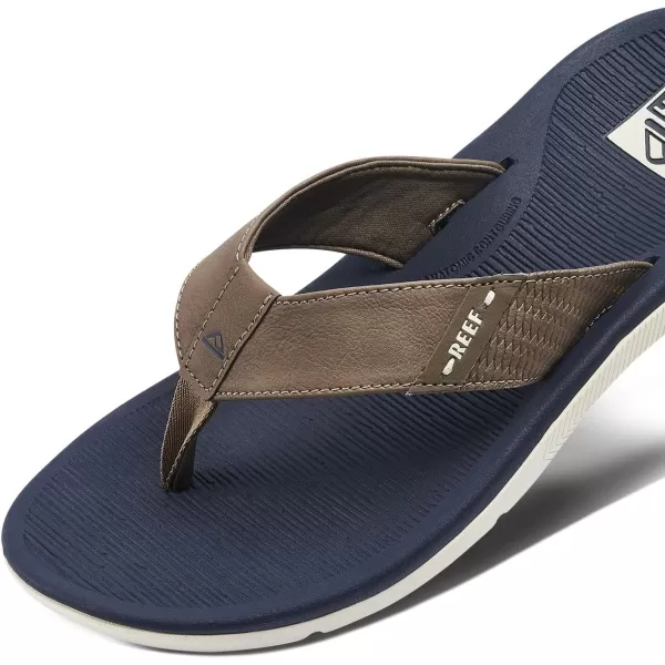 imageREEF Santa Ana Mens Flip Flop Arch Support Water Friendly Non Marking OutsoleNavyKhaki