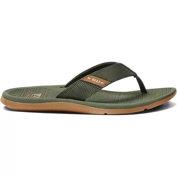 imageREEF Santa Ana Mens Flip Flop Arch Support Water Friendly Non Marking OutsoleOliveGum