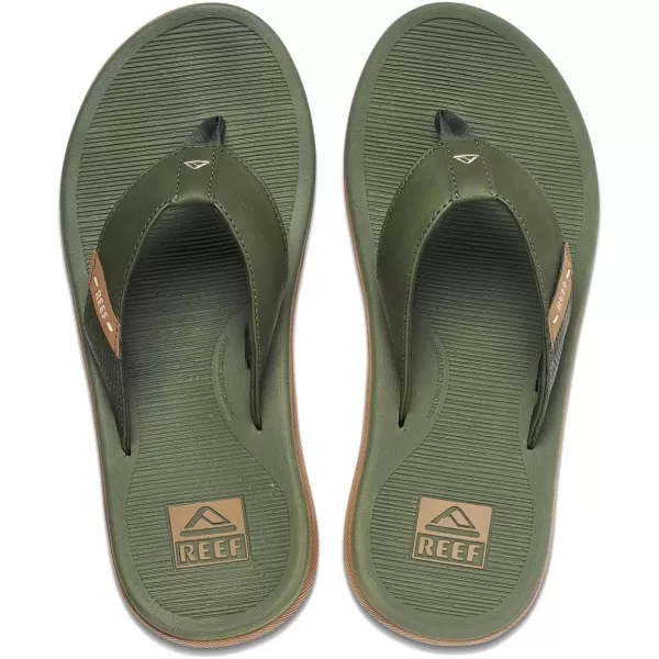 imageREEF Santa Ana Mens Flip Flop Arch Support Water Friendly Non Marking OutsoleOliveGum
