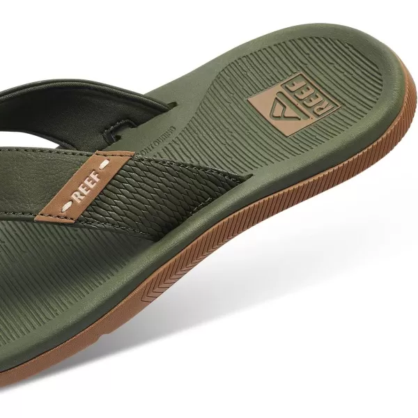 imageREEF Santa Ana Mens Flip Flop Arch Support Water Friendly Non Marking OutsoleOliveGum
