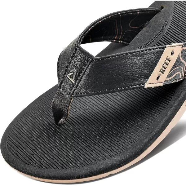 imageREEF Santa Ana Mens Flip Flop Arch Support Water Friendly Non Marking OutsoleTan Topo