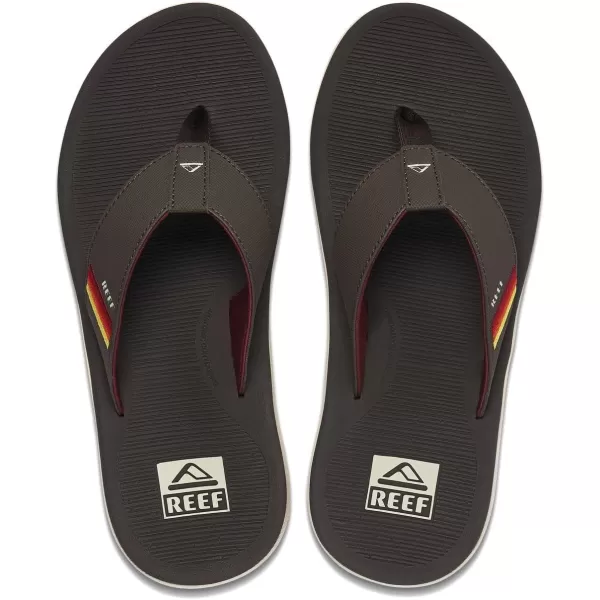 imageREEF Santa Ana Mens Flip Flop Arch Support Water Friendly Non Marking OutsoleVintage Brown Sunset