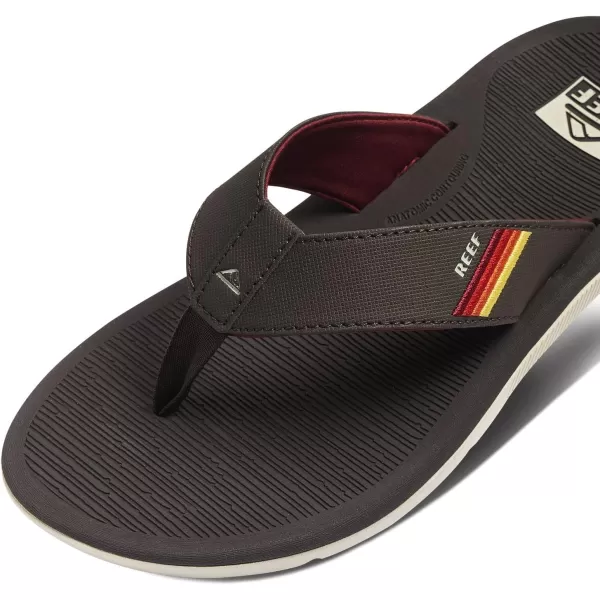 imageREEF Santa Ana Mens Flip Flop Arch Support Water Friendly Non Marking OutsoleVintage Brown Sunset