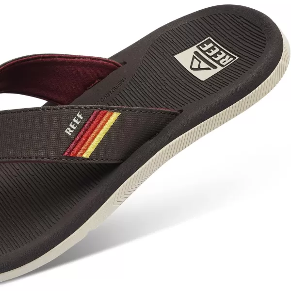 imageREEF Santa Ana Mens Flip Flop Arch Support Water Friendly Non Marking OutsoleVintage Brown Sunset