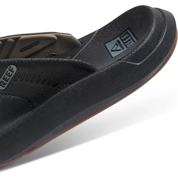 imageREEF Swellsole Cruiser Mens Recovery Flip Flop Enhanced Arch Support Water FriendlyBlackGrey