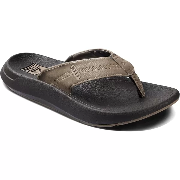 imageREEF Swellsole Cruiser Mens Recovery Flip Flop Enhanced Arch Support Water FriendlyBrownTan