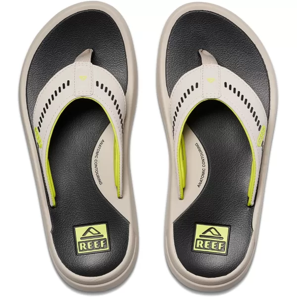 imageREEF Swellsole Cruiser Mens Recovery Flip Flop Enhanced Arch Support Water FriendlyGreyLime
